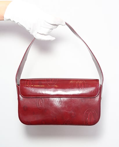 Happy Birthday Shoulder Bag, &pound;80, Handbags, Red, Leather, Front view